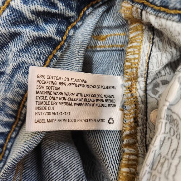 Wild Fable High Rise Mom Denim Shorts Blue Cuffed Hem Light Wash Size 8 29 R - Picture 5 of 7